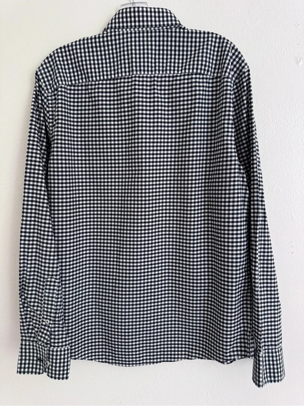 UNTUCKit Men’s Navy White Gingham Button Down Shirt Large Slim Fit